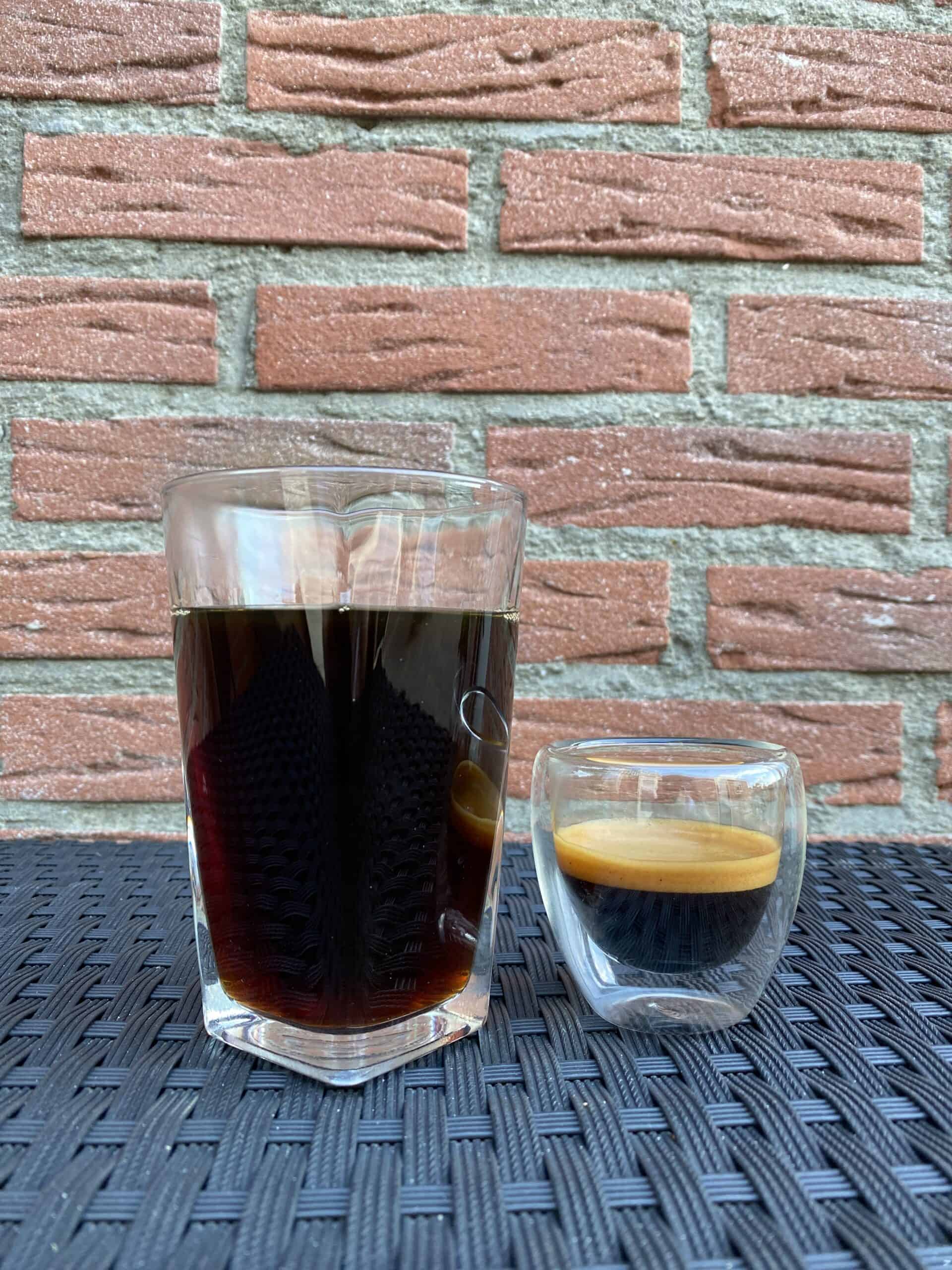 Red eye coffee, ready to put together.