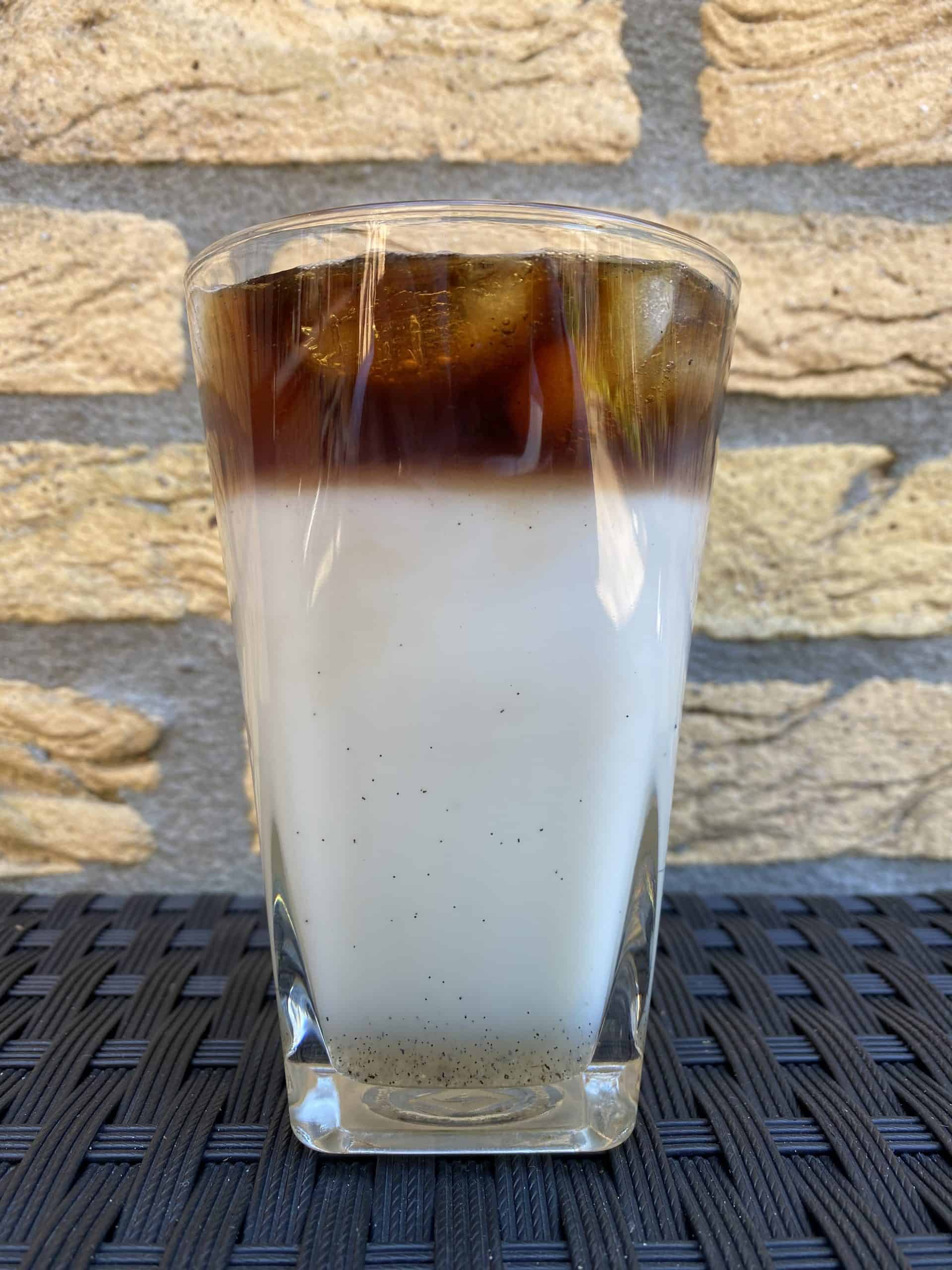 "Vanilla iced latte."