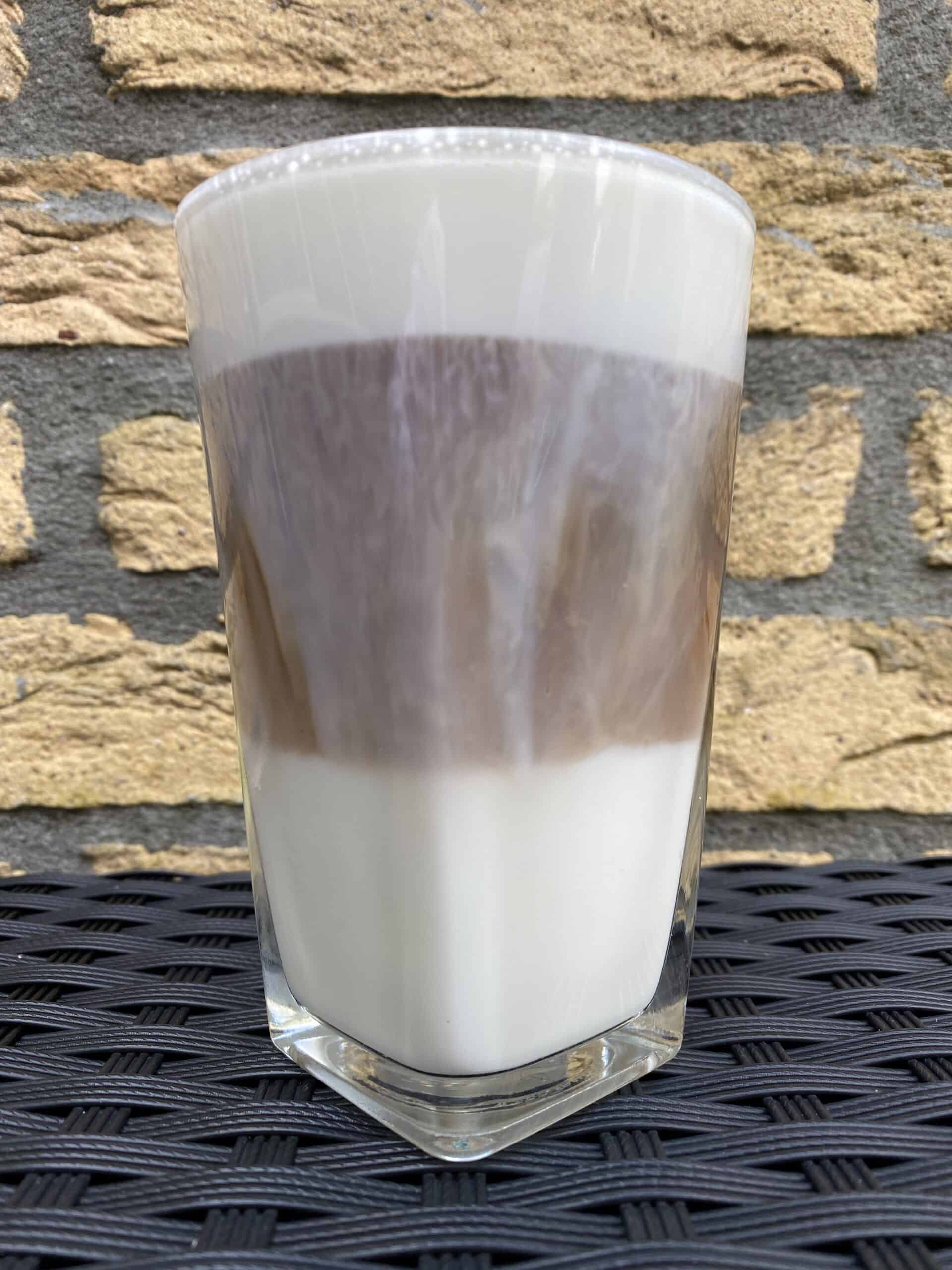 "Iced caffè latte."