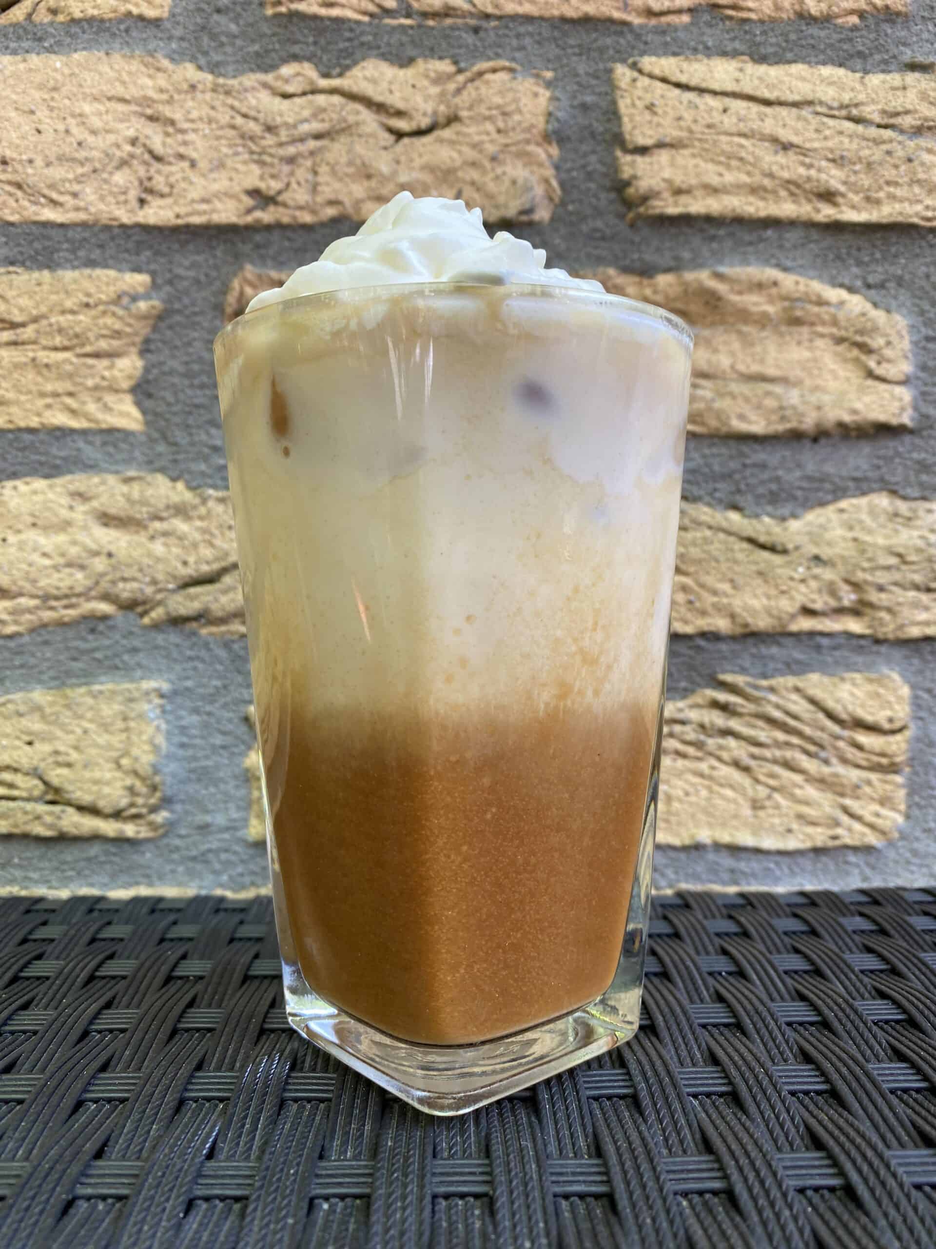 "Iced Biscoff latte."