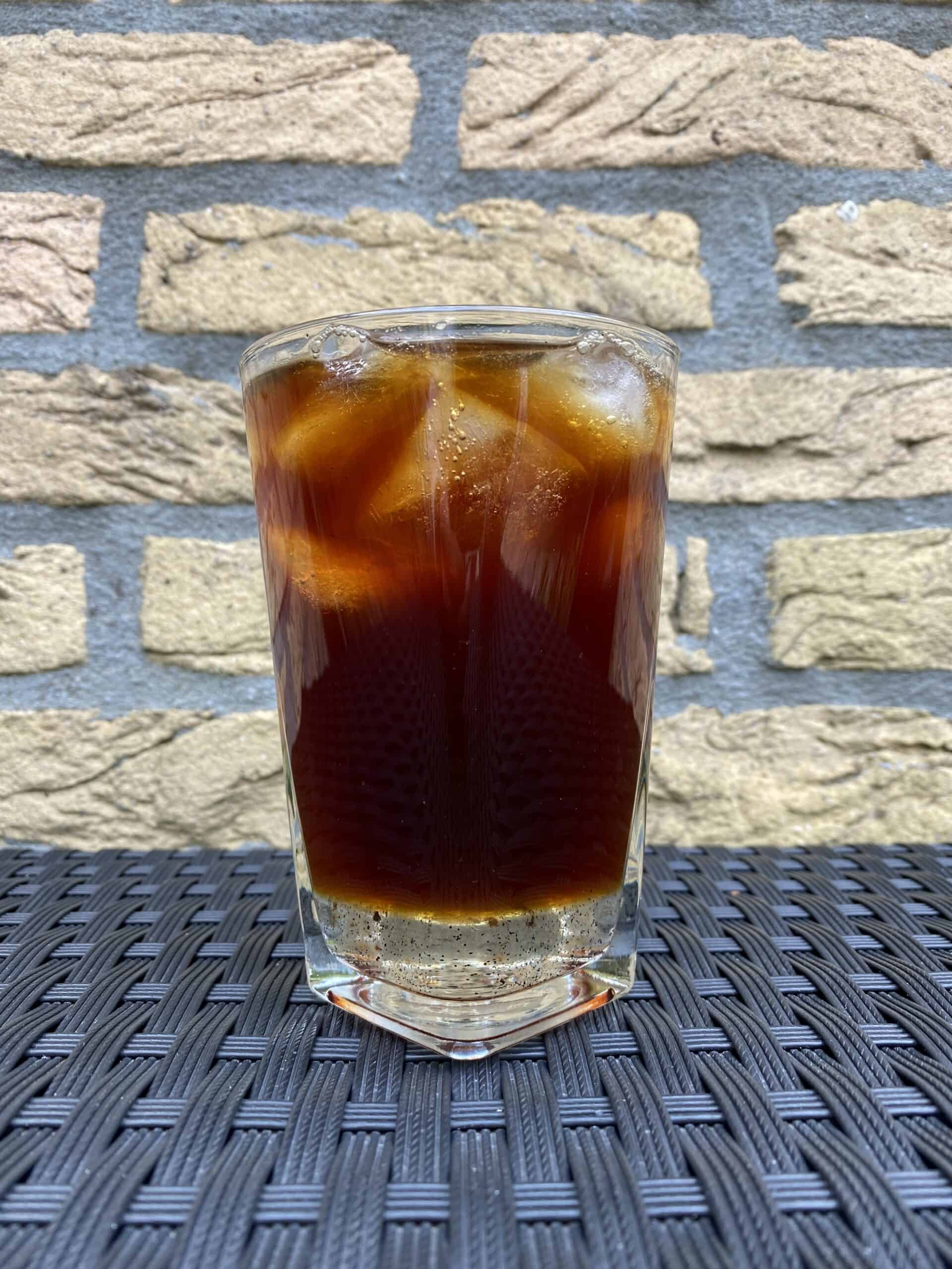 Homemade vanilla iced coffee.