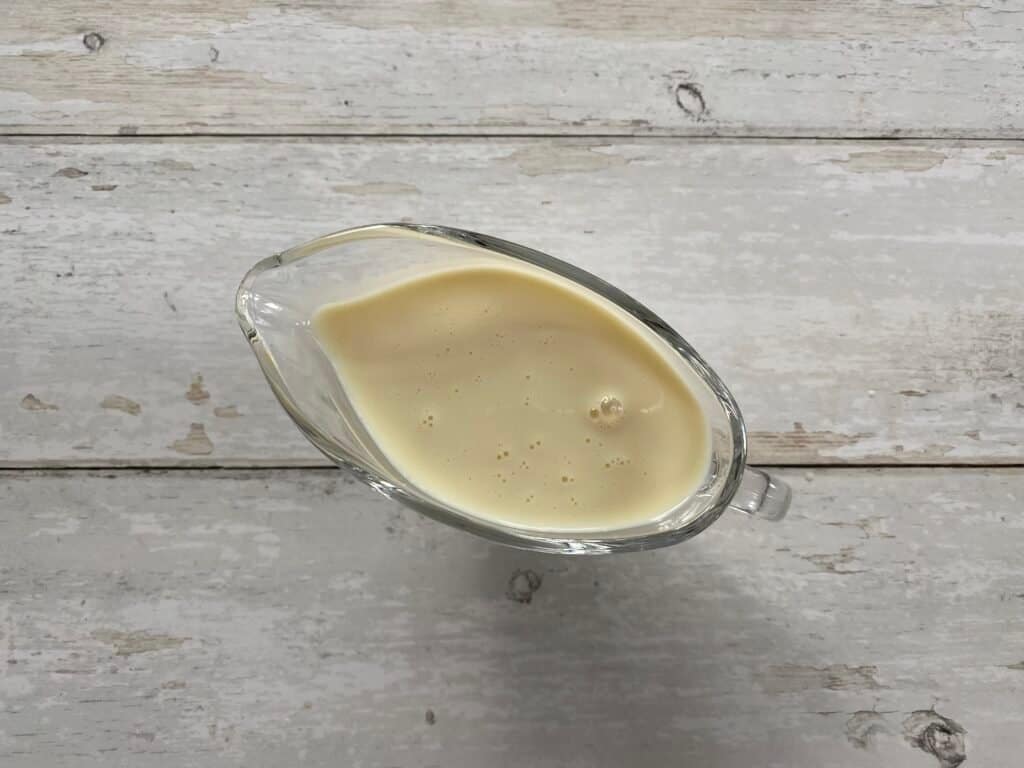 Serving the French vanilla creamer.