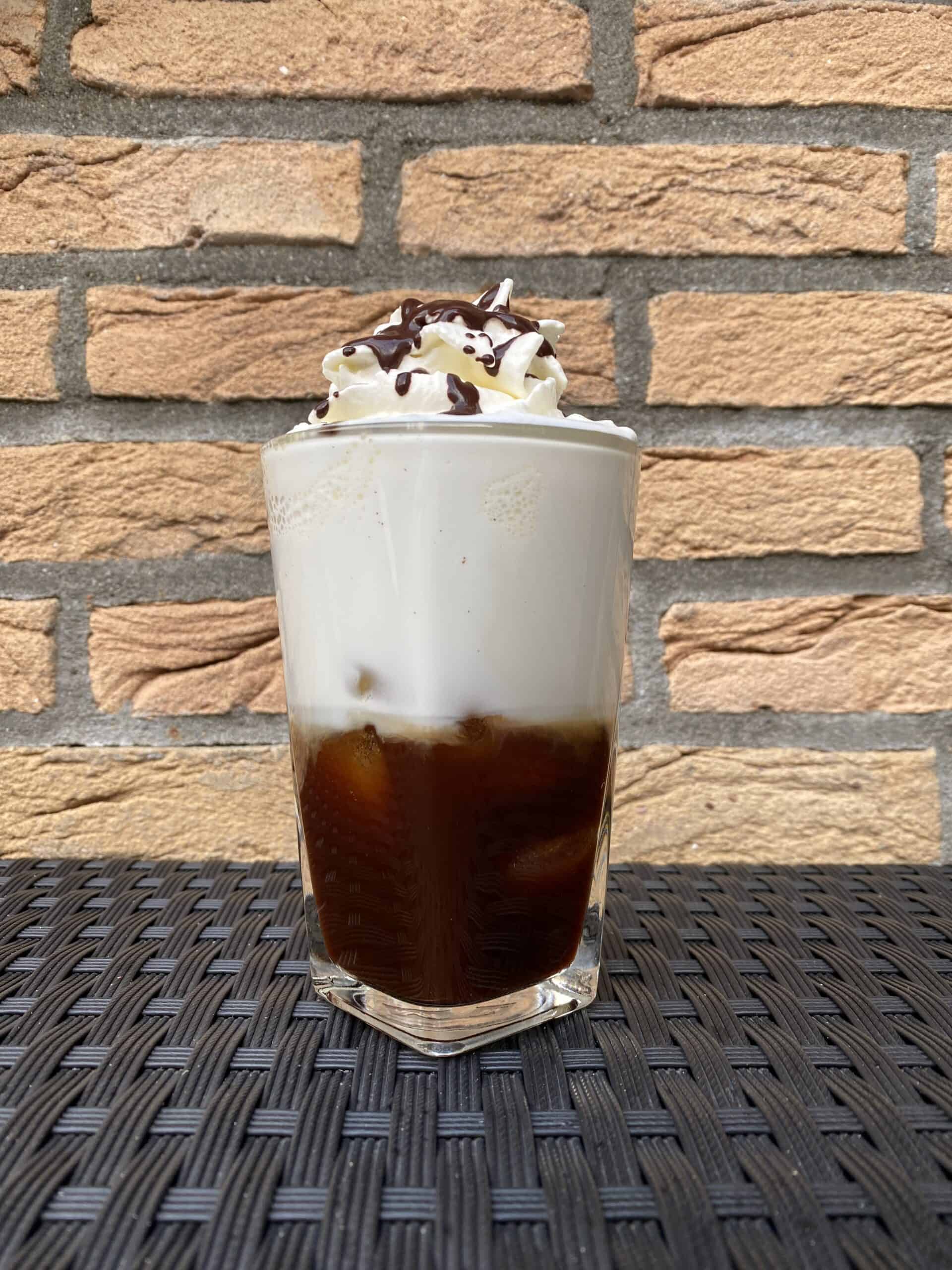 Homemade iced cinnamon mocha.