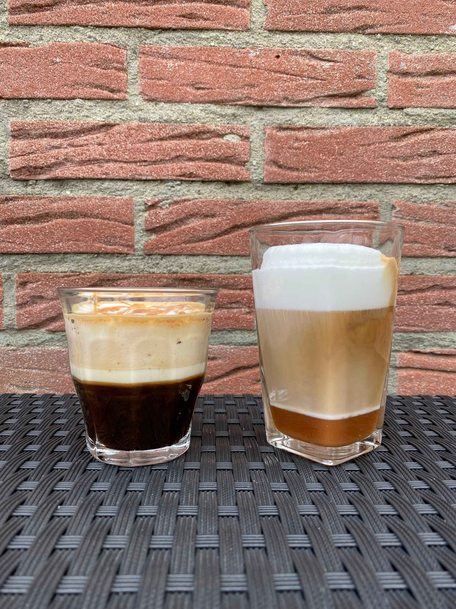 Caramel macchiato vs. caramel latte.