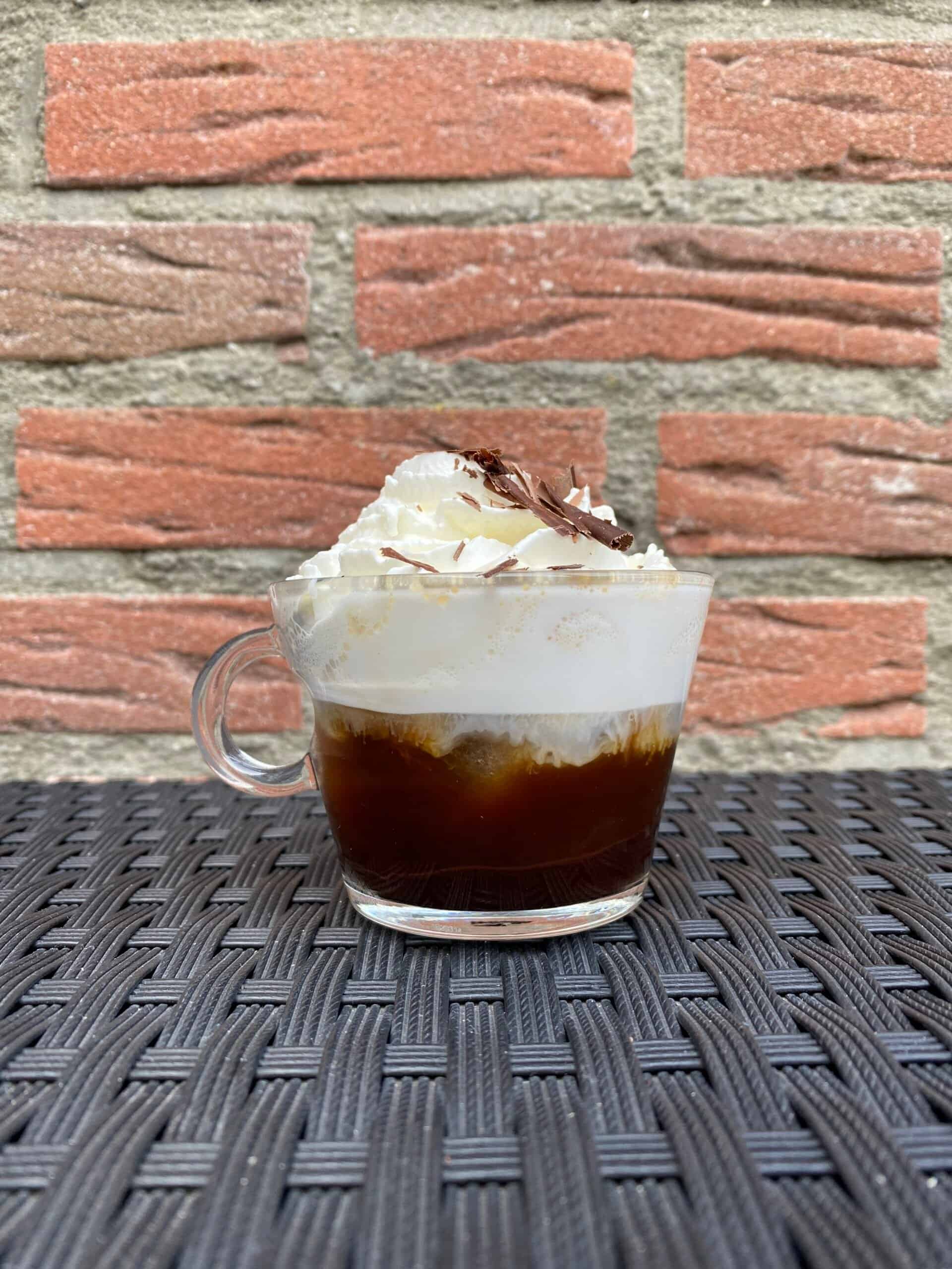 Homemade iced mochaccino.