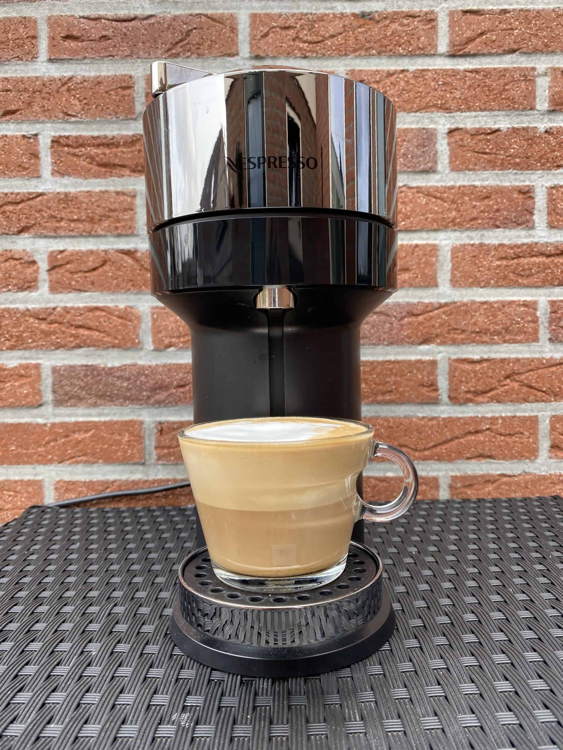 Homemade Nespresso cappuccino, ready to drink.