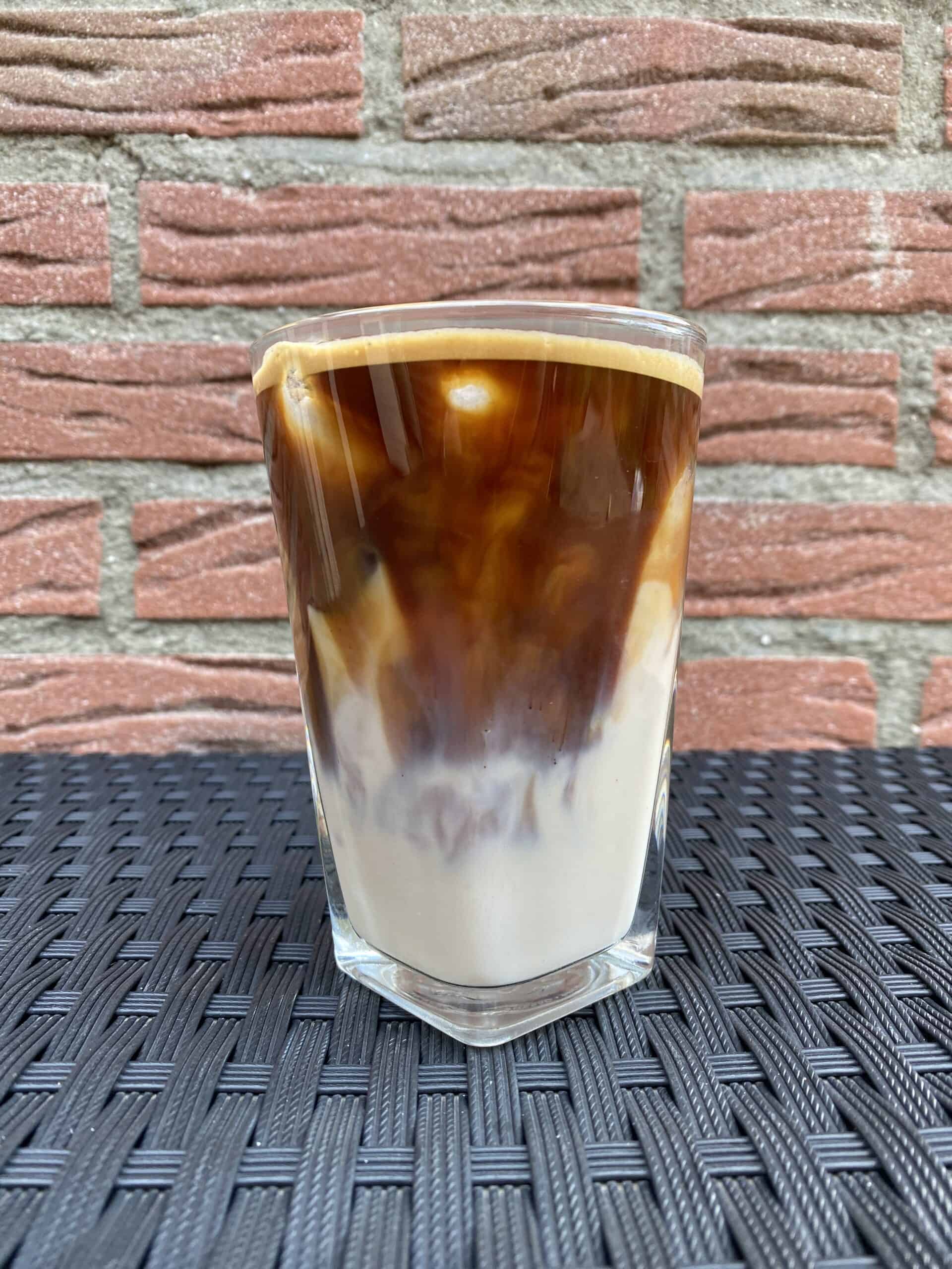 Homemade dirty iced chai latte.