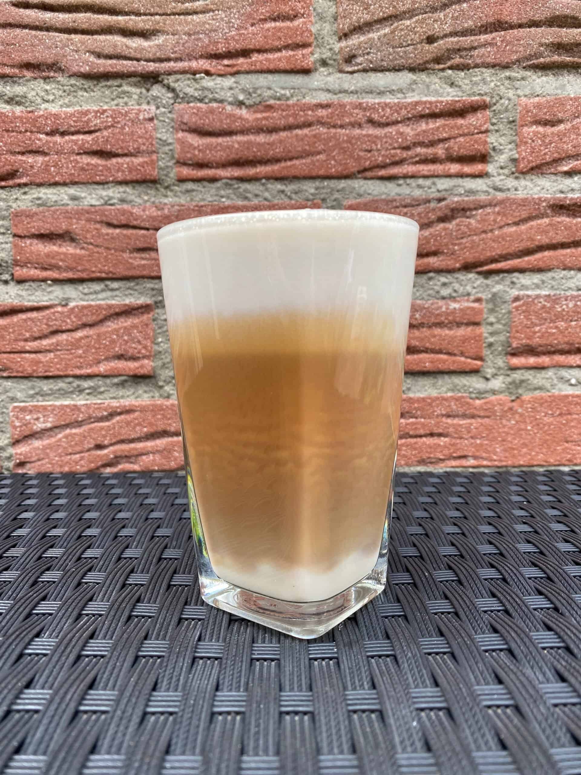 Homemade honey oat milk latte.